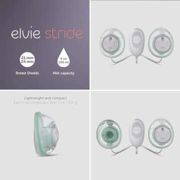 Elvie Stride Plus App-Controlled Breast Pump for Moms