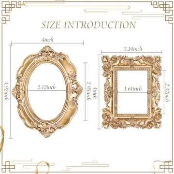 Vintage Mini Gold Resin Frames for Elegant Decor