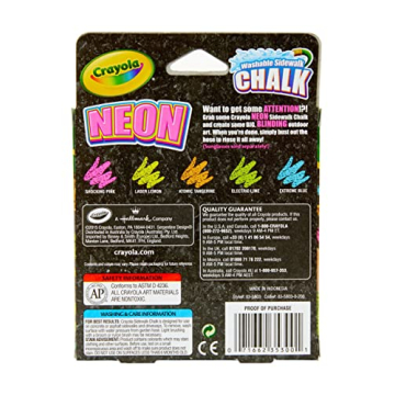 Crayola Neon Chalk 5ct Vibrant Washable Outdoor Fun
