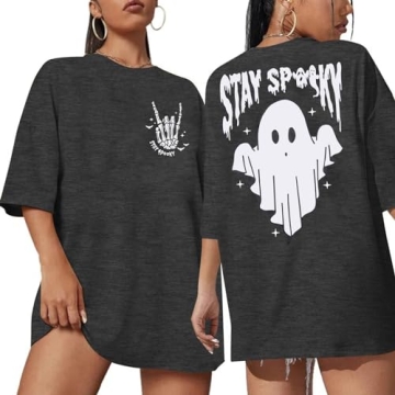 Cute Halloween Oversize T-Shirt with Spooky Ghost Design
