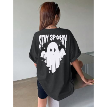 Cute Halloween Oversize T-Shirt with Spooky Ghost Design