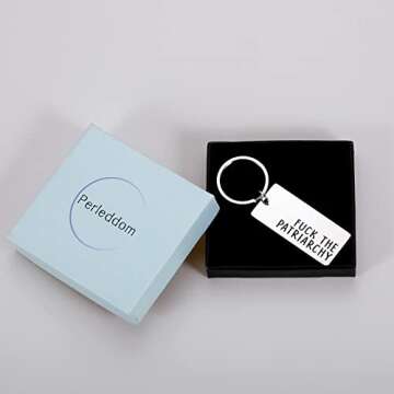 Perleddom Girl Keychains for Women Birthday Gifts for Her Women Activist Gift for Women Friend Siste...