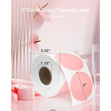 POLONO Genuine 2" Pink Thermal Labels for Versatile Use