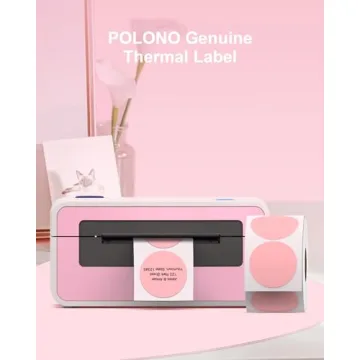 POLONO Genuine 2" Pink Thermal Labels for Versatile Use
