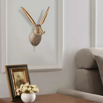 UITWMKTG Gold Animal Head Wall Decor Wall Sculpture Home Decor Statue for Living Room Office Bedroom Modern Decor for Men Women Rabbit