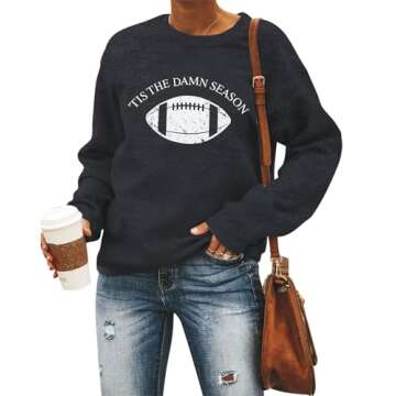 MOUSYA Fall Football Sweatshirt for Women - Game Day Style