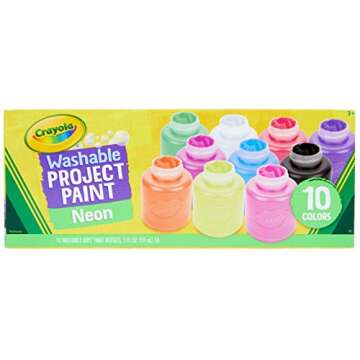 Crayola Washable Kids Project Paint - Neon (2oz), Arts & Crafts Supplies for Kids, Preschool & Kinde...