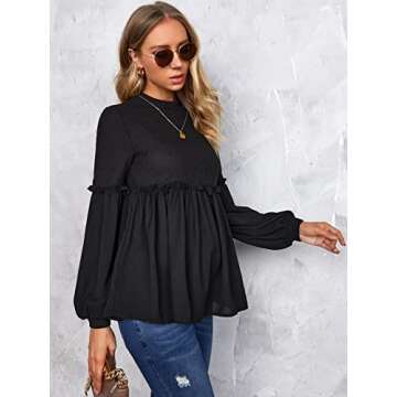 Stylish Maternity Peplum Top with Ruffle Trim
