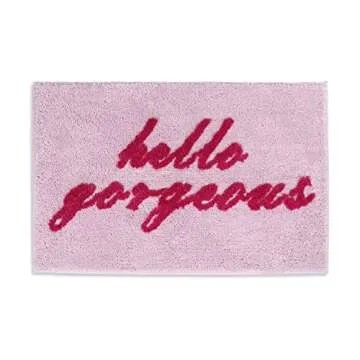 Hello Gorgeous Bath Mat Cute Microfiber Bathroom Accessory