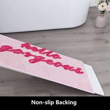 Hello Gorgeous Bath Mat Cute Microfiber Bathroom Accessory
