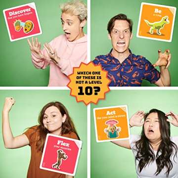 On a Scale of One to T-Rex by Exploding Kittens: A Card Game for People Who Are Bad at Charades - Family - Card Games for Adults, Teens & Kids