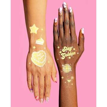 Golden Birthday Temporary Tattoos - Fun Party Decorations