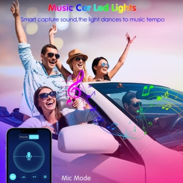Keepsmile Interior Car Lights - App Control, Music Sync LED