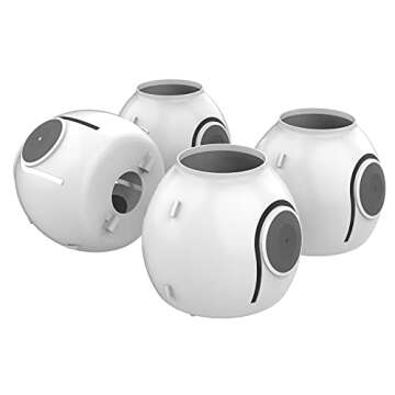 QT BABY Universal Fit Door Knob Covers Babyproof, Upgraded Design and Easy Grip Child Proof Door Knobs Safety Cover for Kids, White, Round Shape, Easy to Use (Pack of 4)