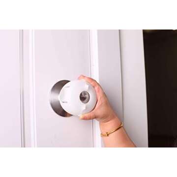 QT BABY Universal Fit Door Knob Covers Babyproof, Upgraded Design and Easy Grip Child Proof Door Knobs Safety Cover for Kids, White, Round Shape, Easy to Use (Pack of 4)
