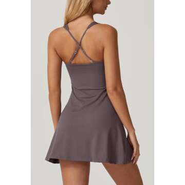 Stylish QINSEN Workout Dress with Shorts and Pockets