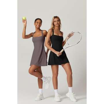 Stylish QINSEN Workout Dress with Shorts and Pockets