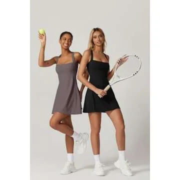 Stylish QINSEN Workout Dress with Shorts and Pockets