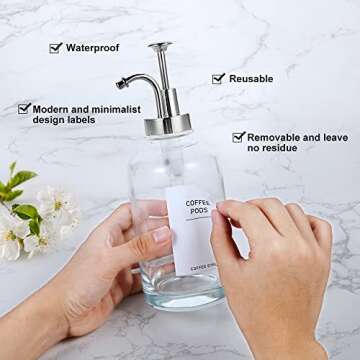 2 Pack 16.9OZ Coffee Syrup Dispenser for Coffee Bar with Labels and Silver Pump, 500ML Syrup Bottles for Coffee Bar Home Bar, BPA Free & Durable Transparent Glass Coffee Syrup Dispenser Bottles