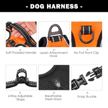 PHOEPET No Pull Dog Harness Reflective with Handle