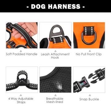 PHOEPET No Pull Dog Harness Reflective with Handle