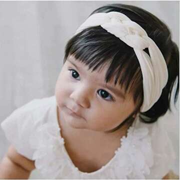 Globalsupplier inSowni 8pcs Solid Celtic Knot Stretchy Nylon Headbands Hair Accssories for Baby Girl...