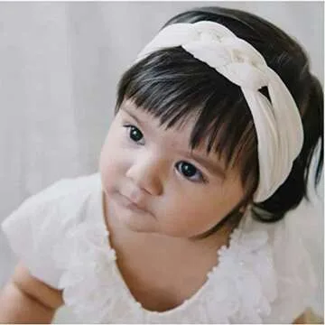 Globalsupplier inSowni 8pcs Solid Celtic Knot Stretchy Nylon Headbands Hair Accssories for Baby Girl...