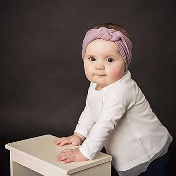 Globalsupplier inSowni 8pcs Solid Celtic Knot Stretchy Nylon Headbands Hair Accssories for Baby Girls Toddlers Newborns Infants Kids