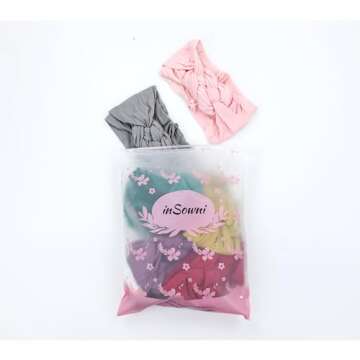 Globalsupplier inSowni 8pcs Solid Celtic Knot Stretchy Nylon Headbands Hair Accssories for Baby Girls Toddlers Newborns Infants Kids