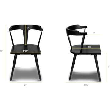 POLY & BARK Enzo Dining Chairs, Set of 4, Black