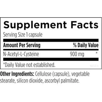 Designs for Health N-Acetyl-L-Cysteine - 900mg NAC, Antioxidant Glutathione Precursor - Detox + Workout Recovery Support - Non-GMO + Gluten Free Supplement (120 Capsules)