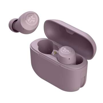JLab Go Air Pop True Wireless Bluetooth Earbuds & Charging Case - Mauve, Dual Connect, IPX4 Sweat Resistance, Bluetooth 5 Connection, 3 EQ Sound Settings Signature, Balanced, Bass Boost