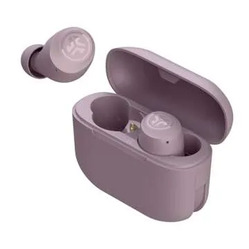 JLab Go Air Pop True Wireless Bluetooth Earbuds & Charging Case - Mauve, Dual Connect, IPX4 Sweat Resistance, Bluetooth 5 Connection, 3 EQ Sound Settings Signature, Balanced, Bass Boost