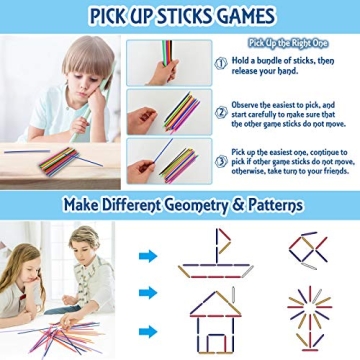 ZeeDix 90 Pcs Pick Up Sticks & Retro Metal Jacks Set - Family Fun!