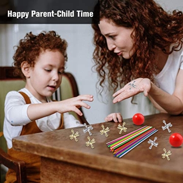 ZeeDix 90 Pcs Pick Up Sticks & Retro Metal Jacks Set - Family Fun!
