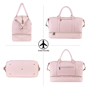 Stylish Leather Travel Bag with Shoe Pouch for All