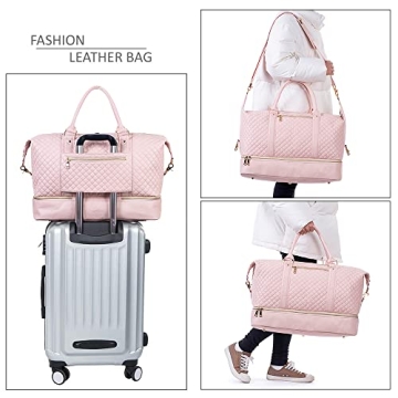 Stylish Leather Travel Bag with Shoe Pouch for All