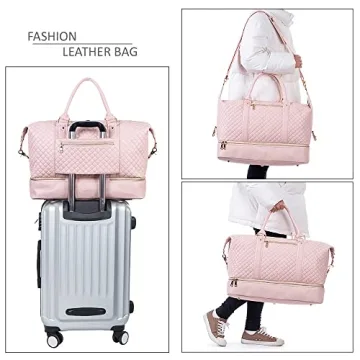 Stylish Leather Travel Bag with Shoe Pouch for All