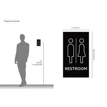 Kubik Letters Premium Restroom Signs for Business - Restroom Sign - ADA Unisex Bathroom Sign - Bathroom Signs - Bathroom Door Signs - All Gender Restroom Sign - Bathroom Signs for Door - Modern Toilet Sign