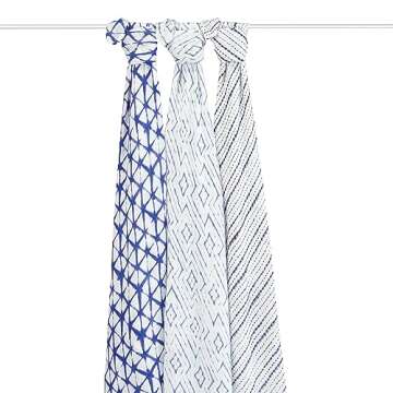 aden + anais Silky Soft Swaddle Blanket,100% Bamboo Viscose Muslin Blankets for Girls & Boys, Baby R...