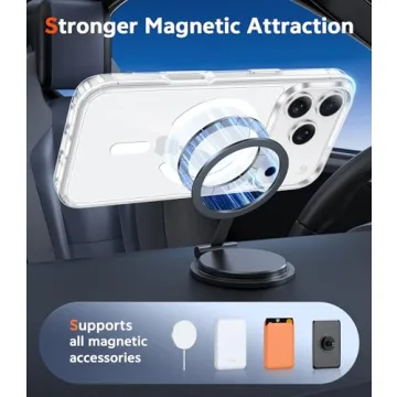 FNTCASE for iPhone 17 Pro - Clear Magnetic Protection Case