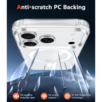 FNTCASE for iPhone 17 Pro - Clear Magnetic Protection Case