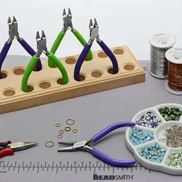 The Beadsmith Flat Nose Pliers – 4.5 inches (114mm) – Purple Vinyl Grip Handle with Double Leaf Springs – Jewelry Making Tool for Creating Bracelets, Earrings and Necklaces