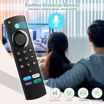 3rd Gen (L5B83G) Remote Control Replacement with Voice Function Fit for Fire Stick TV (2nd, 3rd, 4K, Max), Fit for FireStick Lite, Fit for Fire TV Cube (1st, 2nd), Fit for Amazon Pendant Design (3rd)