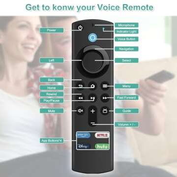 3rd Gen (L5B83G) Remote Control Replacement with Voice Function Fit for Fire Stick TV (2nd, 3rd, 4K, Max), Fit for FireStick Lite, Fit for Fire TV Cube (1st, 2nd), Fit for Amazon Pendant Design (3rd)