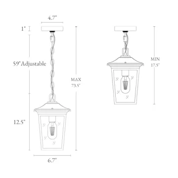 LOG BARN Outdoor Pendant Light for Porch and Gazebo