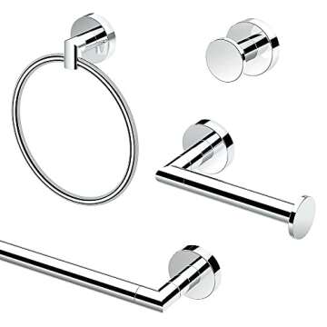 Gatco KA-GLA-4-PC Glam 4-Piece Bathroom Accessory Kit, Chrome