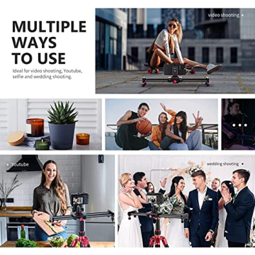 NEEWER 16"/40cm Carbon Fiber Camera Slider, Lightweight Rail Dolly Track Slider with 4 Bearings, Phone Clip, Compatible with Mirrorless Camera iPhone 13 13 Pro 13 Pro Max, Max Load 2.2lb/1kg, VS-CF50