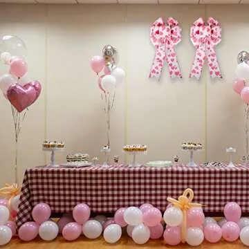 Pink Heart Ribbon Bow for Valentine’s Day Decoration