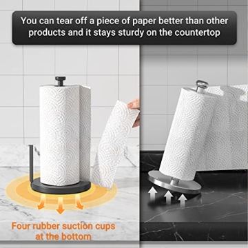 One-Handed Paper Towel Holder with Suction Cups for Kitchen